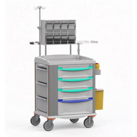 4 Layers green Color Emergency Trolley