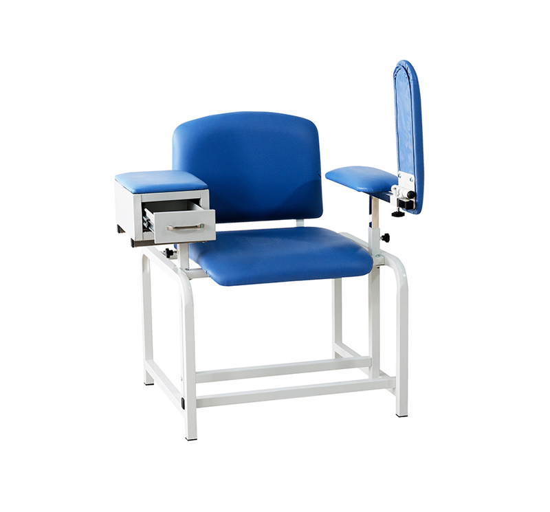 Blood Drawing Chair with Padded Flip Arm and Drawer