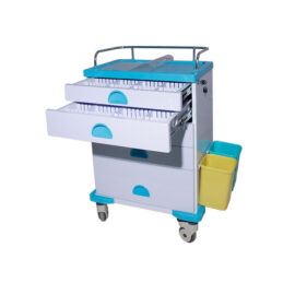 Blue Locking Medication Cart