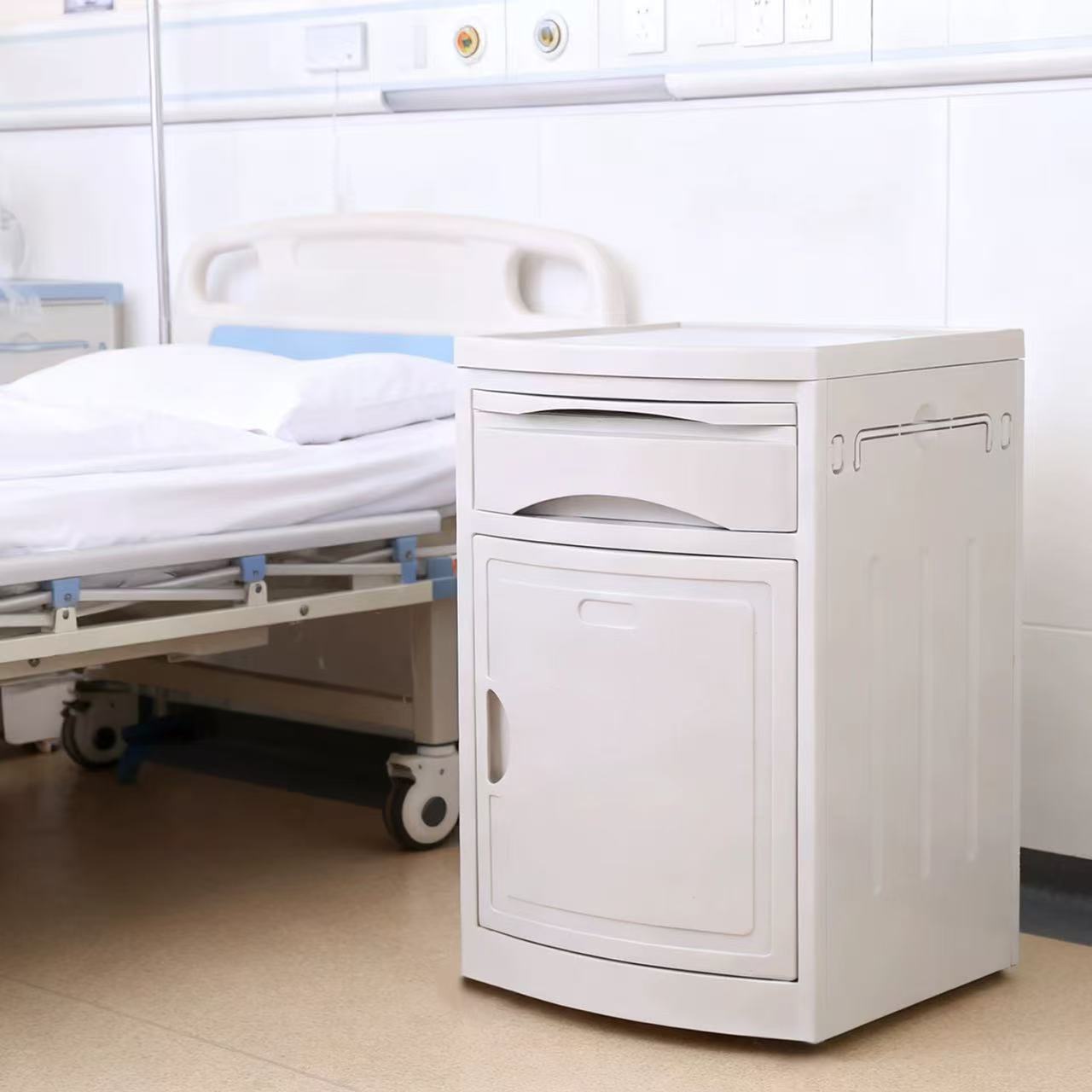 White ABS Bedside Cabinet - Image 2