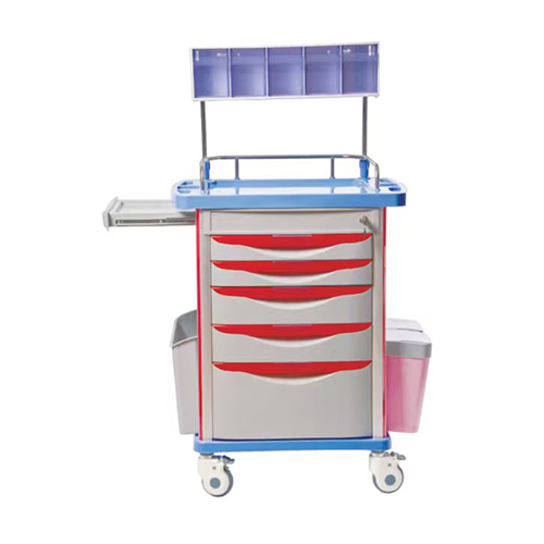 Red Color Anesthesia Cart