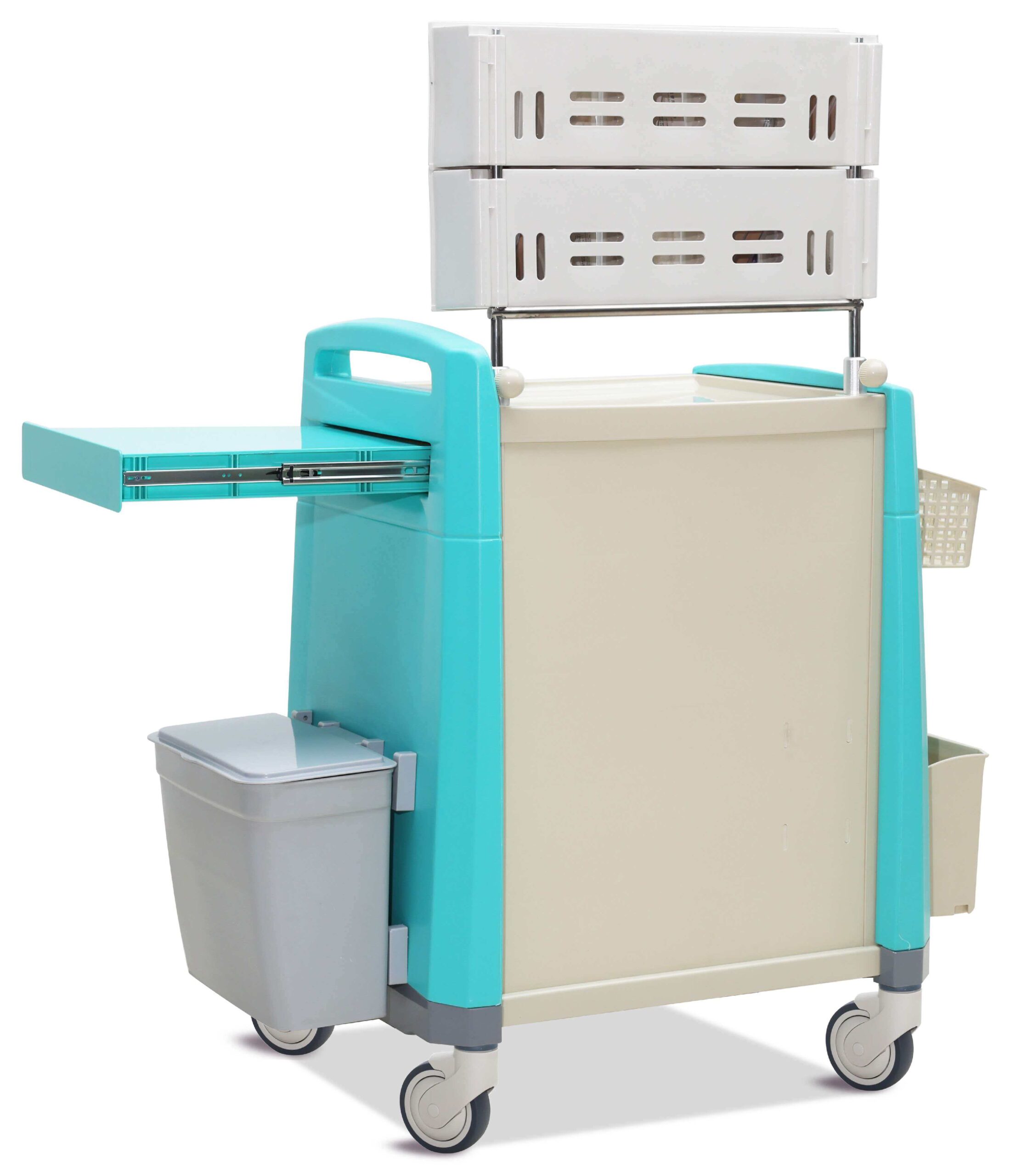 Green Anesthesia Cart With Multi Bin Organizer - Image 3